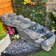Compact Slate Cascade Rock Water Course Solar Water Feature